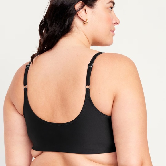 NWT OLD NAVY Scoop-Neck Bikini Swim Top Color: Black SIZE MEDIUM - Picture 8 of 9